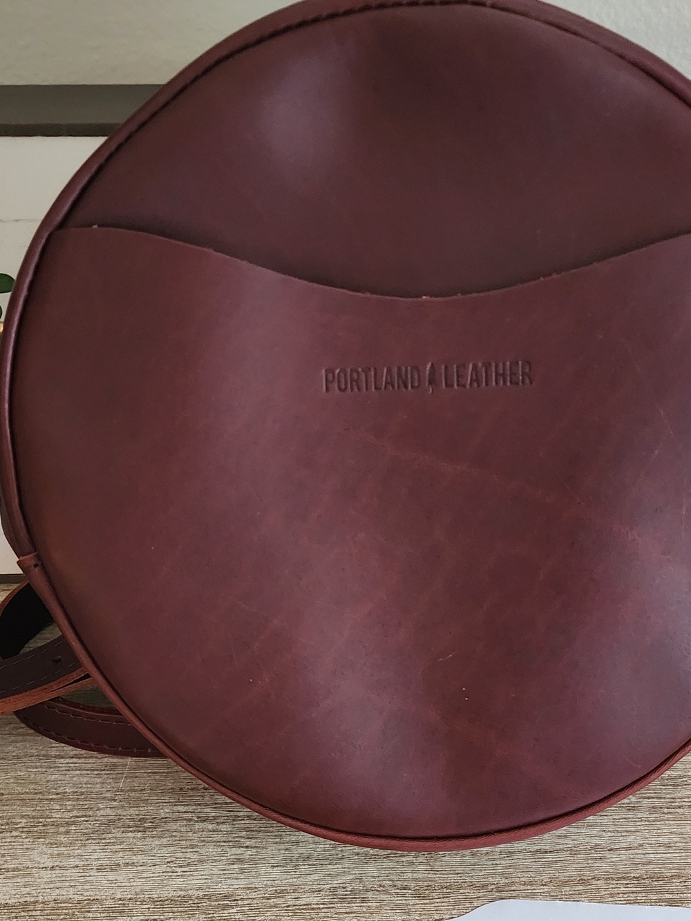 Portland Leather Round Crossbody Bag - Brown